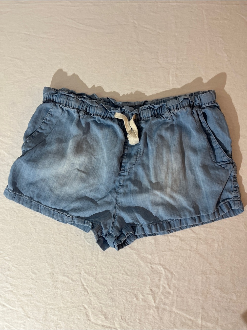 Harlow Light Blue High-Waist Drawstring Shorts Summer Sale